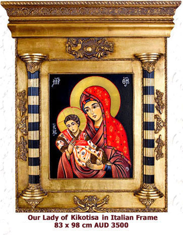Our-Lady-of-Kikotisa-in-Italian-Frame-icon