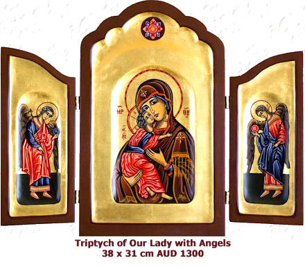 Triptych of Our Lady of Vladimir with Angels